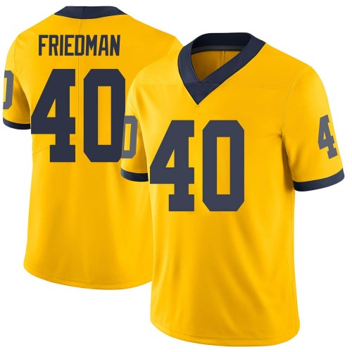 Jake Friedman Michigan Wolverines Men's NCAA #40 Maize Limited Brand Jordan College Stitched Football Jersey UJW4254TR
